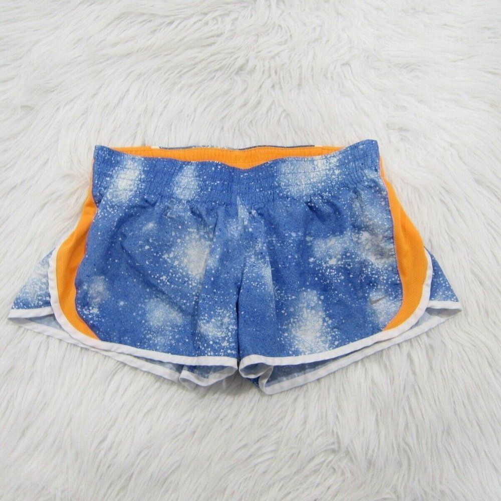 Nike Dri-Fit Tempo Galaxy Running Shorts Blue Orange Women's size L